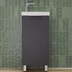 Style Line Тумба с раковиной Соло 40 графит нубук – фотография-1